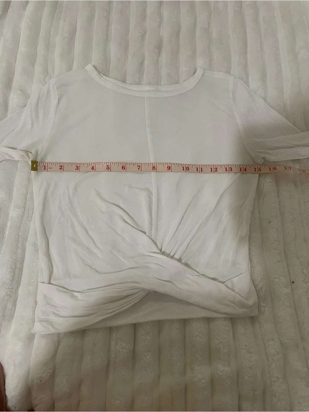 ALO Yoga White Twist-Front Long Sleeve Top